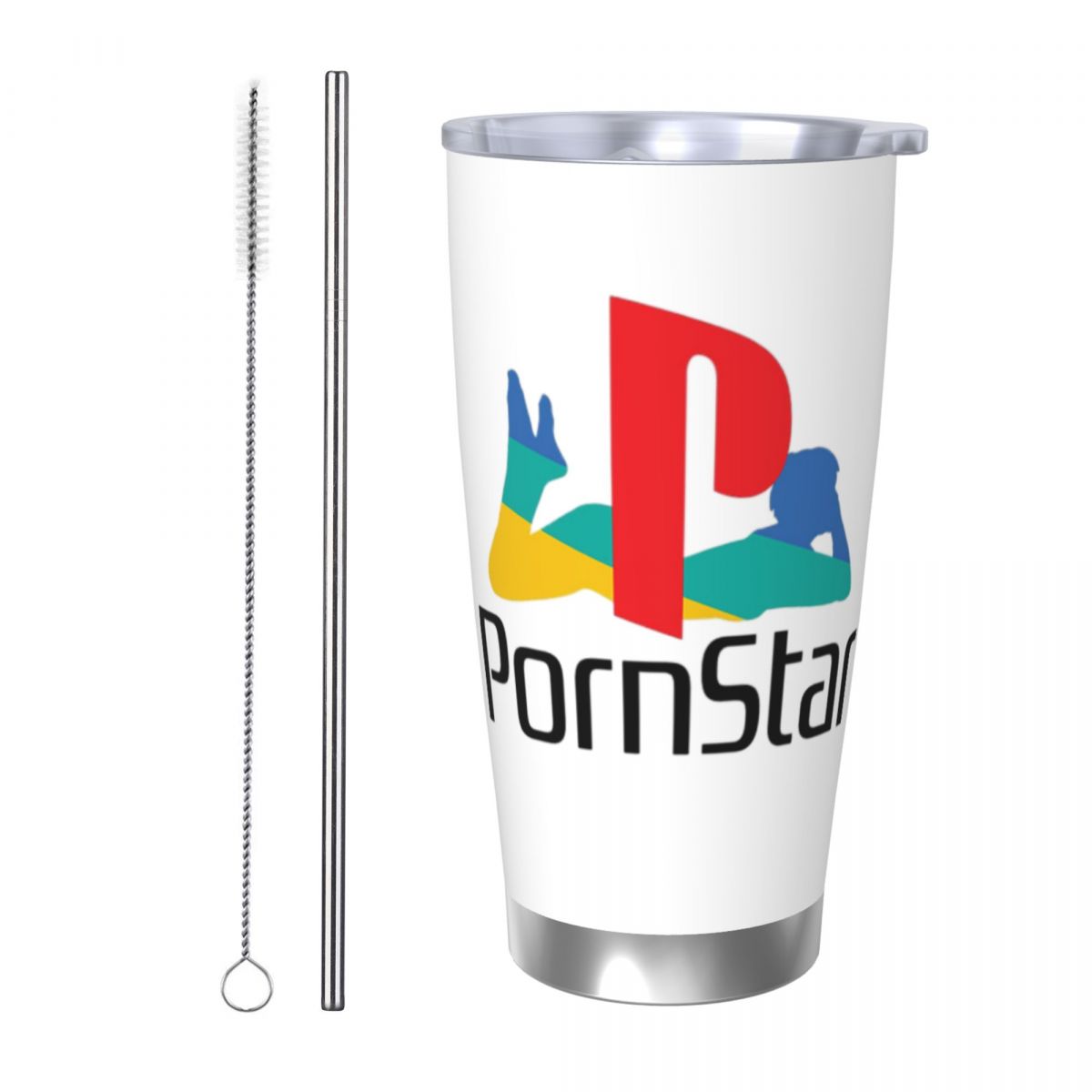 Tumbler 20Oz White - Ps Pron Star Weißer Edelstahlbecher, vakuumisolierter