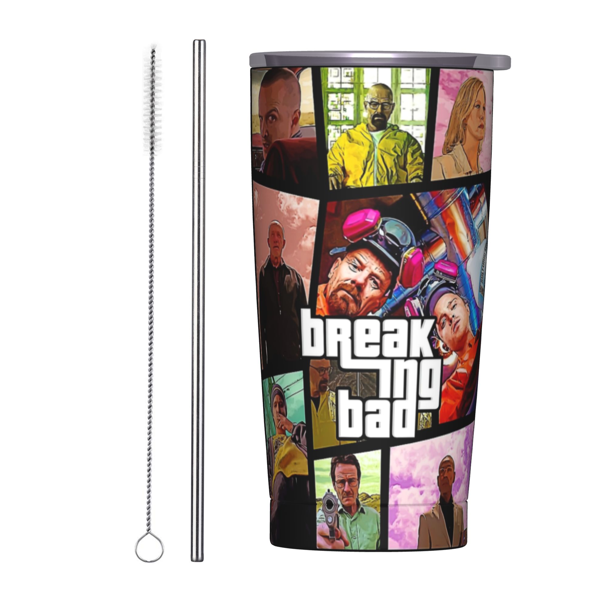 Tumbler 20Oz White - Breaking Bad Walter White Poster Isolierter