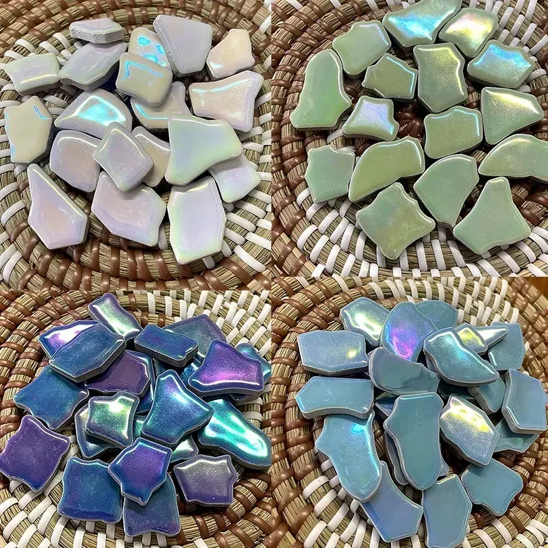 Ceramic Tile Blank - 100 g unregelmäßige Keramik-Mosaikfliesen, mehrfarbiges Mosaikstück,