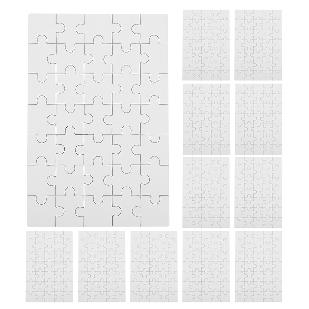 Puzzle Blank White - 12 Stück Leere Sublimations-Puzzleteile Weiße Puzzle-Rohlinge