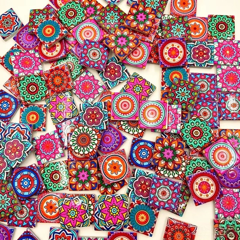 Ceramic Tile Blank - Mandala-Druck Keramikmosaik 150/300g pro Packung für