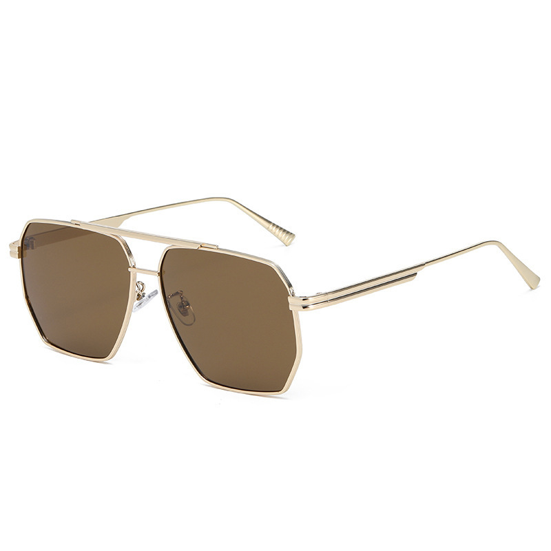 Metal Photo Panel - Neue Metall-Doppelbalken-Polarisations-Sonnenbrille, modische Unisex-Sonnenbrille mit polygonalem