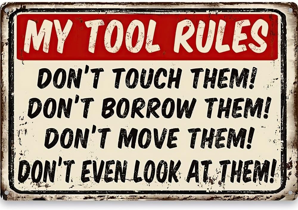 Yard Sign Blank - Metallschilder „My Tool Rules“, lustiger Garten,