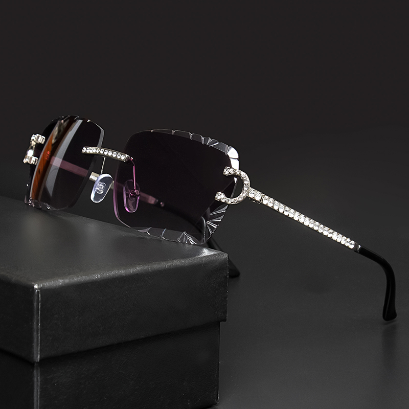 Metal Photo Panel - Modische Randlose Quadratische Sonnenbrille Vintage Diamant