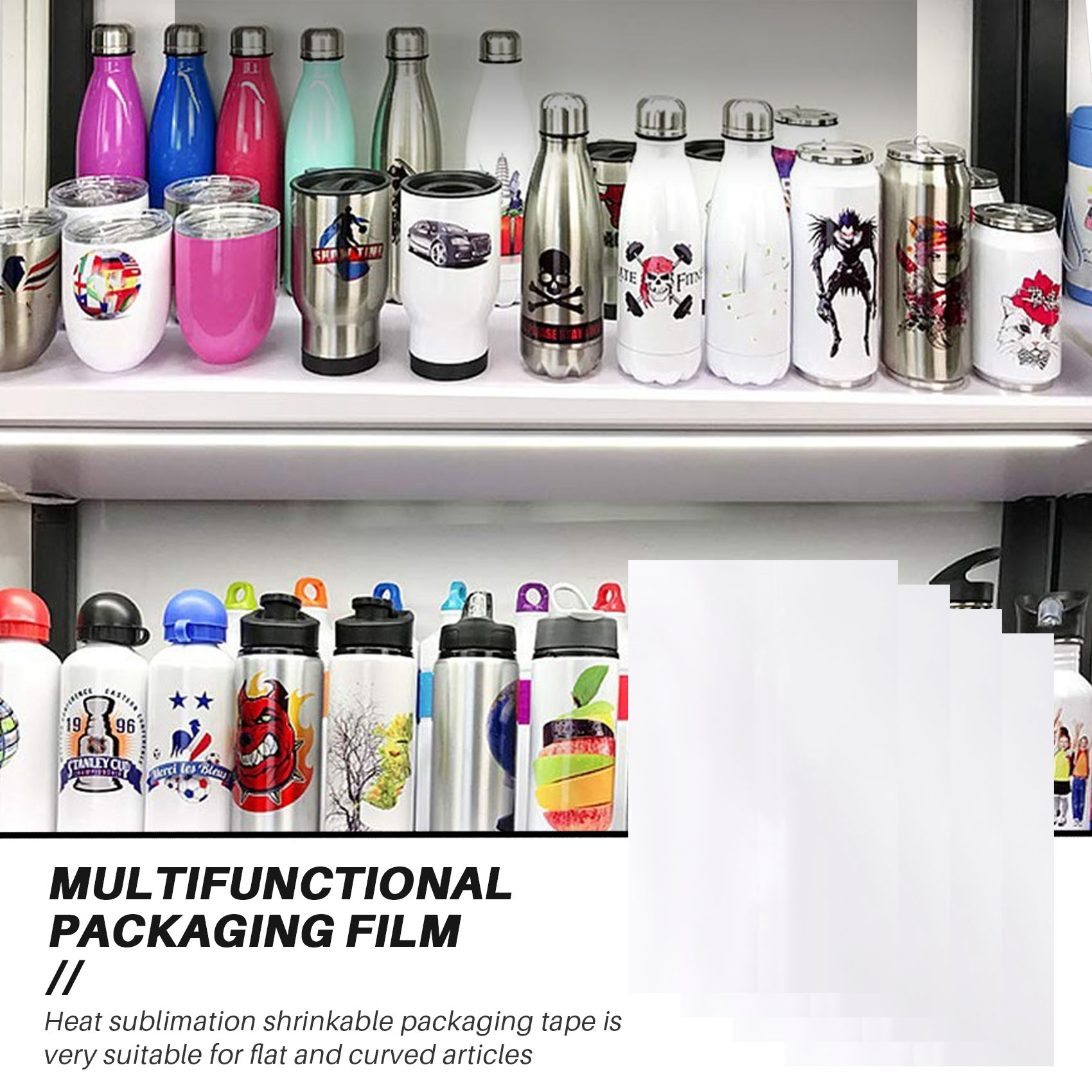 Sublimation Mug White - AA94-8X12 Zoll Sublimations-Schrumpffolienhüllen, 60 Stück weiße