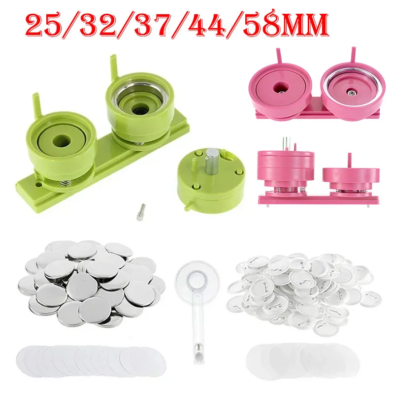 Button Badge Blank - 100Sets 25/32/37/44/58mm Abzeichen Pin Button Maker