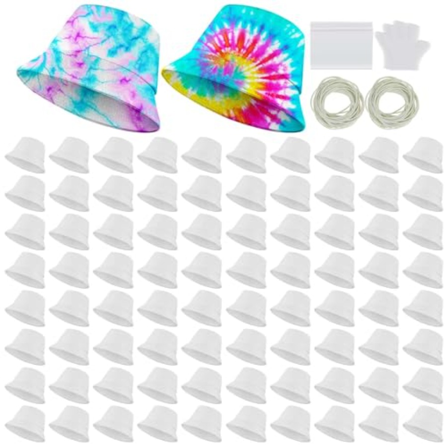 Hat Sublimation Blank - Weißer Baumwoll-Fischerhut für Tie-Dye, blanko Sonnenhut,