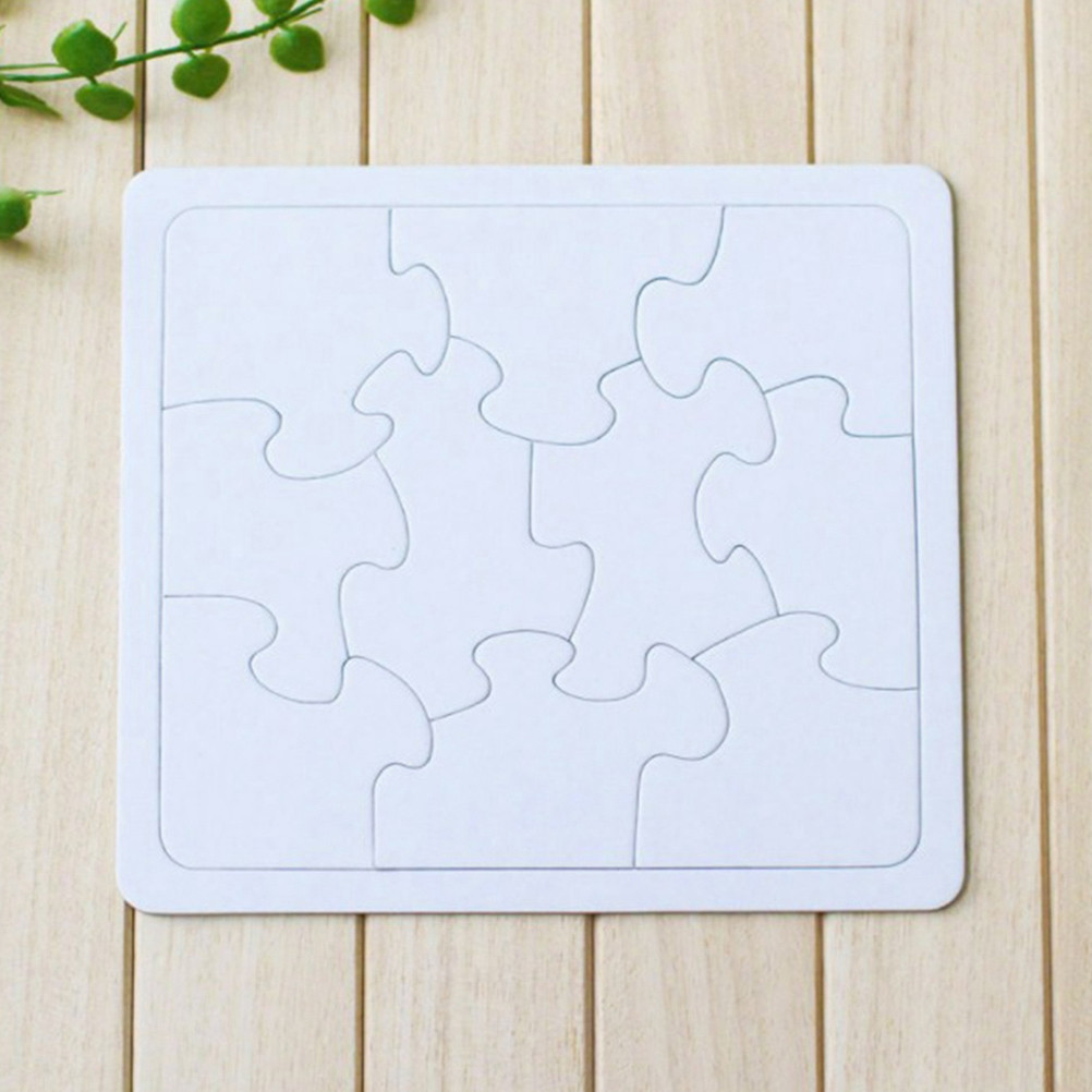 Puzzle Blank White - 4-teiliges Set zum Ausmalen, leeres Puzzle-Set