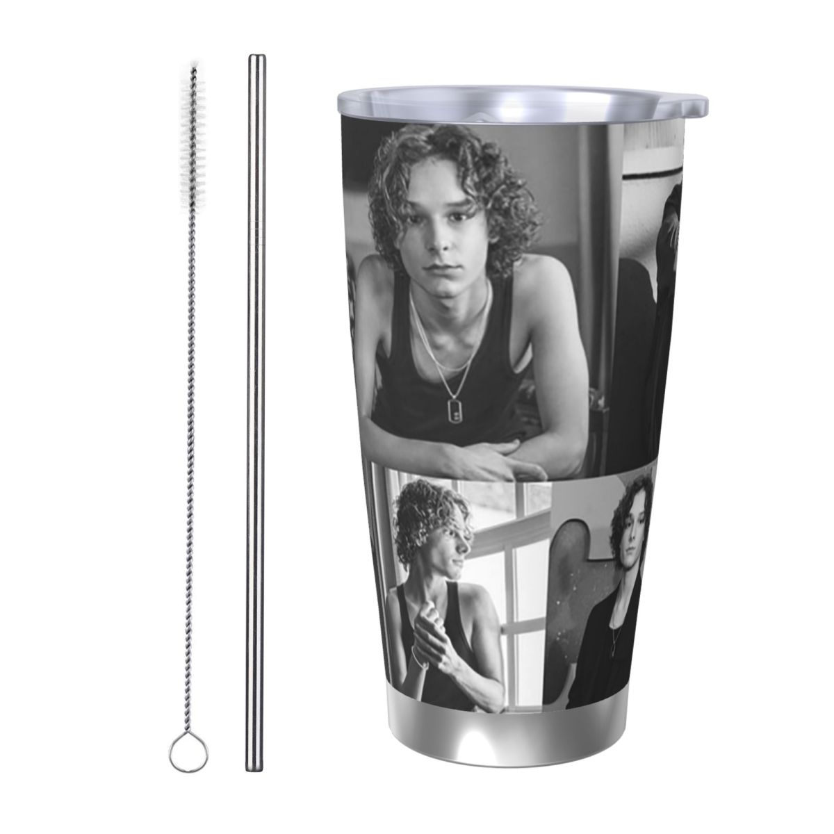 Tumbler 20Oz White - Schwarz-weißer Mason Thames Collage Edelstahlbecher, vakuumisolierter