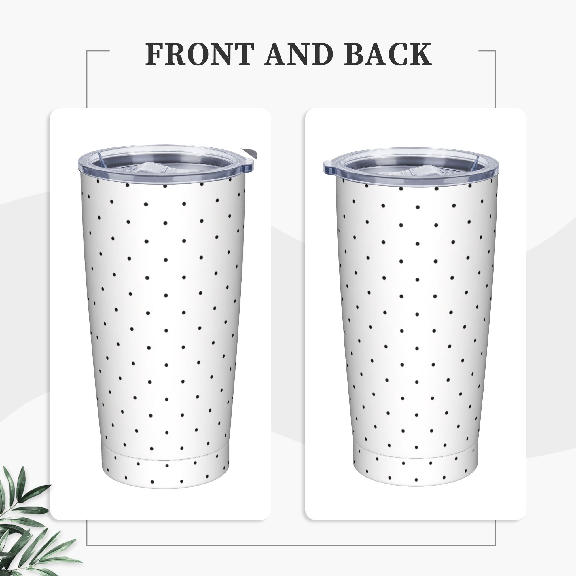 Schwarz-Weiß Gepunkteter Edels – Tumbler 20Oz White Bewertung und Preis