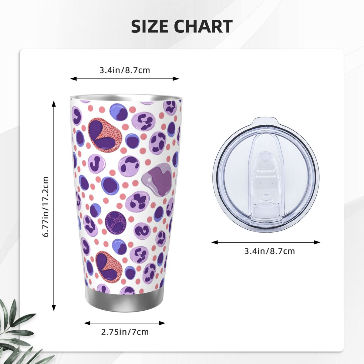 Großer weißer Blutkörperchenmu – Tumbler 20Oz White Bewertung und Preis