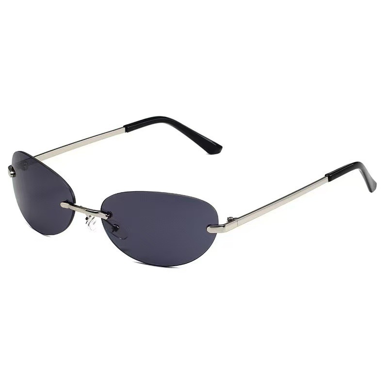 Randlose ovale Sonnenbrille fü – Metal Photo Panel Bewertung und Preis