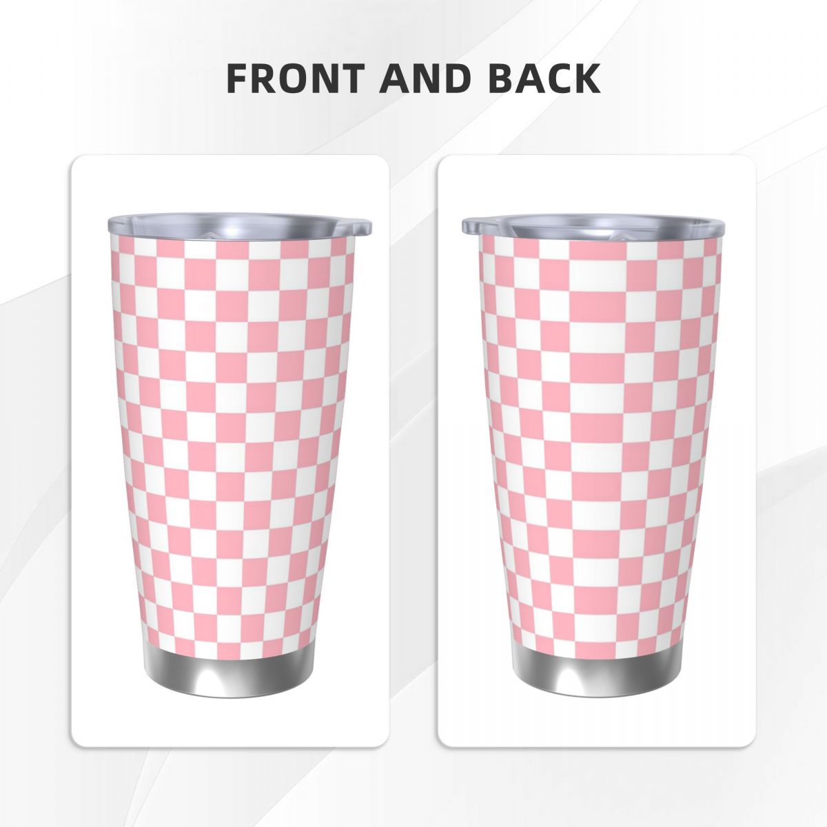 Rosa-weißer Schachbrettmuster- – Tumbler 20Oz White Bewertung und Preis