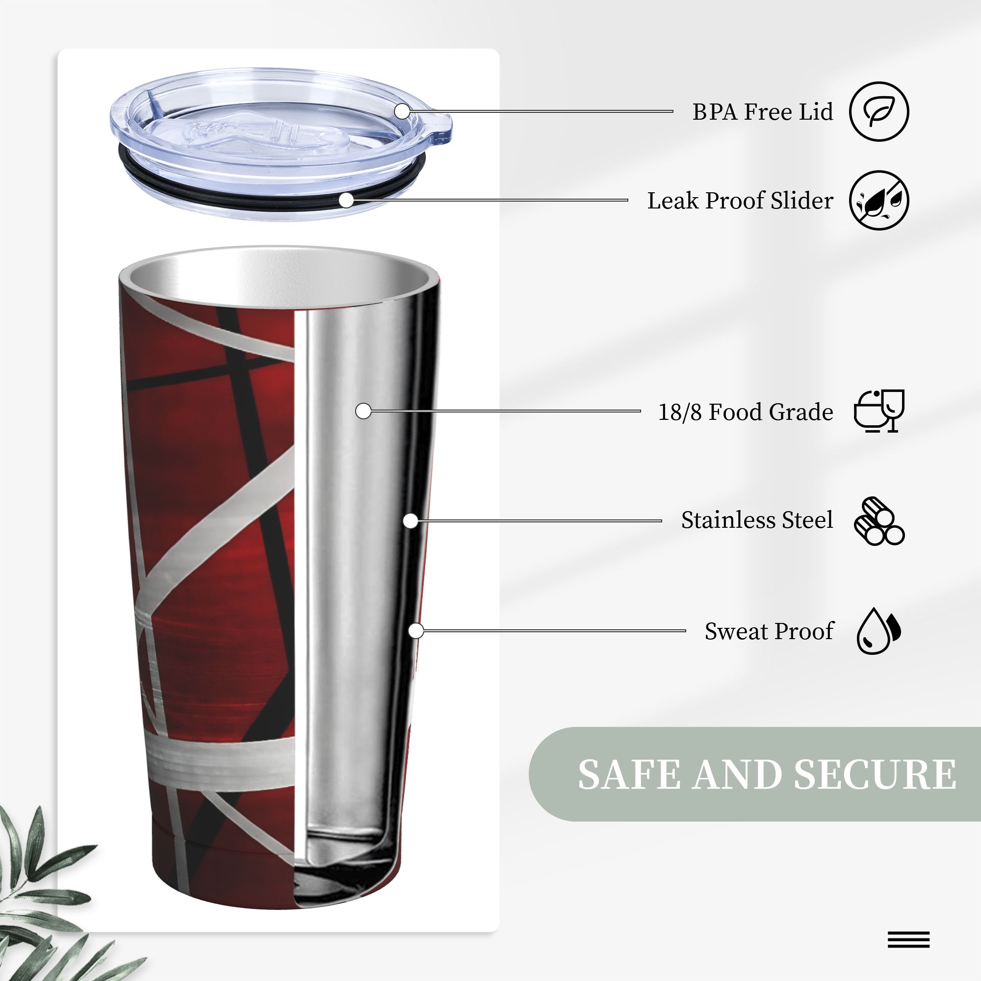 V-Van Halens Rot Schwarz Weiß  – Tumbler 20Oz White Bewertung und Preis