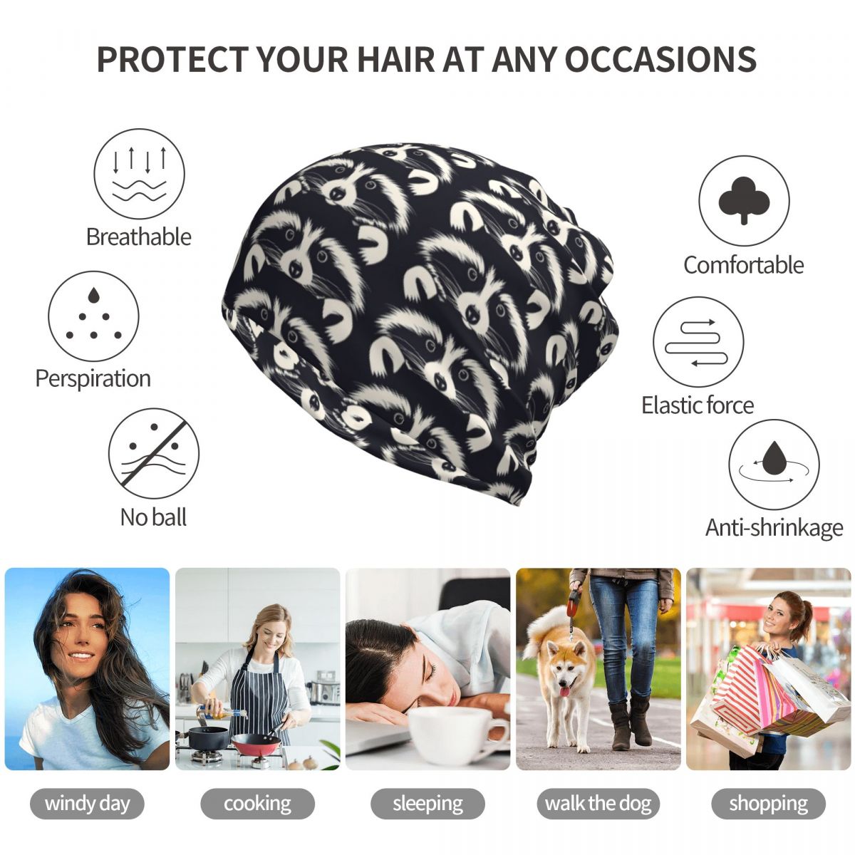 Schwarz-weißes Waschbär-Gesich – Bandana Blank White Bewertung und Preis