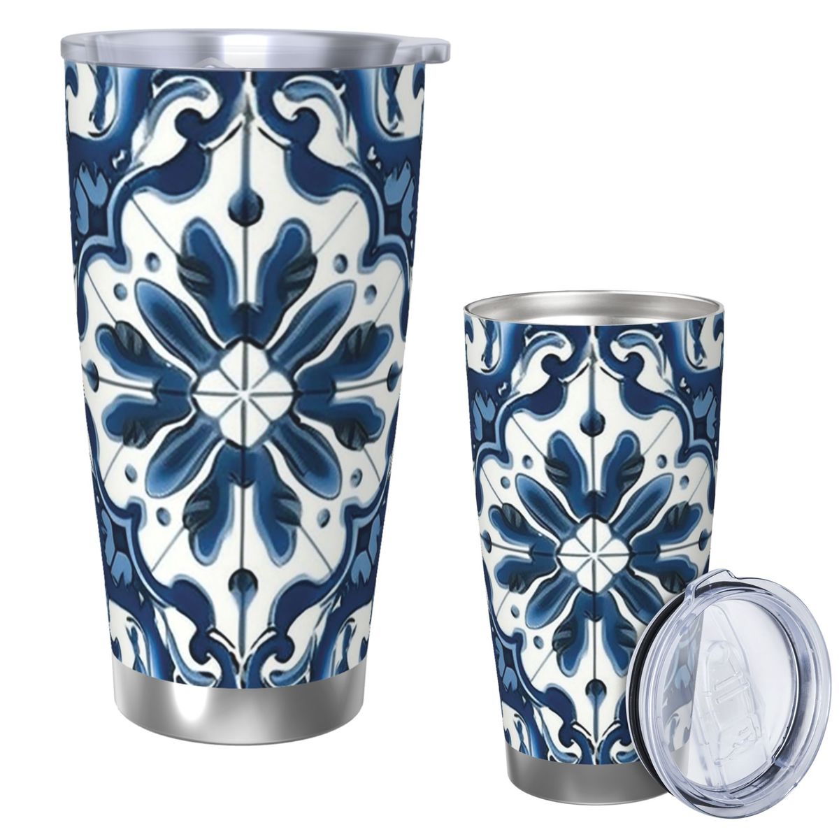 Blaue und weiße Majolica-Muste – Tumbler 20Oz White Bewertung und Preis